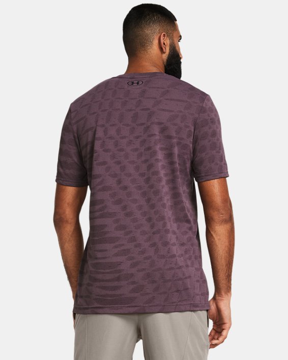 เสื้อแขนสั้น UA Seamless Ripple สำหรับผู้ชาย in Purple image number 1